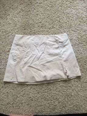 American Eagle Outfitters Cream Mini Skirt with Side Slit